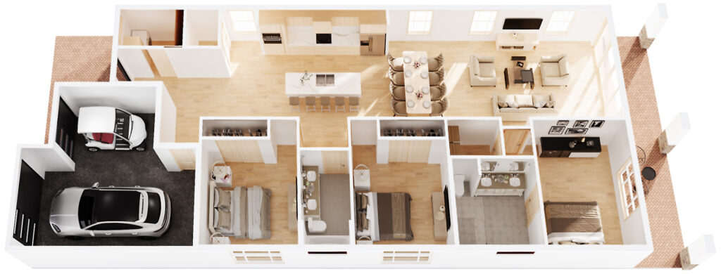 A 3D layout of Club Homes at Heritage Harbour Glenview floor plan